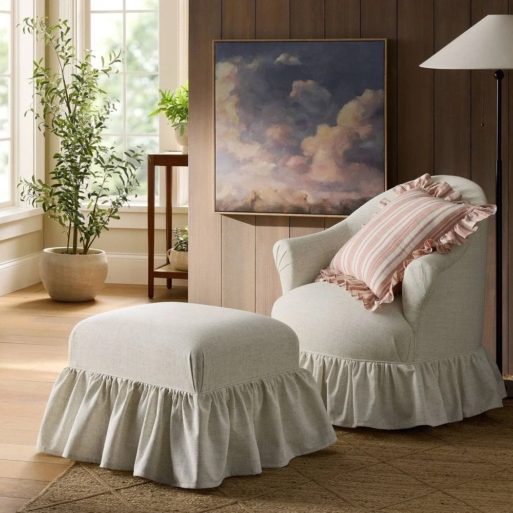 Square Woven Stripe Throw Pillow Ruffle Rose/Ivory - Threshold Studio McGee